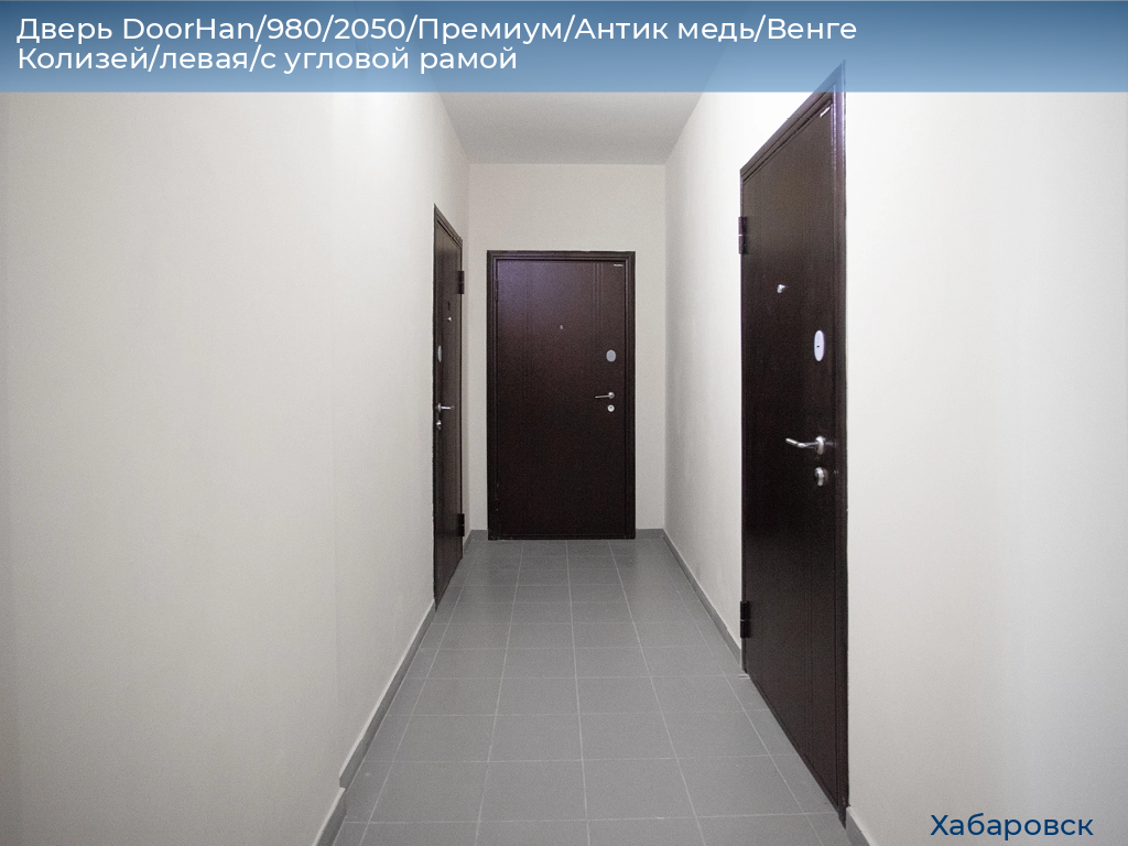 Дверь DoorHan/980/2050/Премиум/Антик медь/Венге Колизей/левая/с угловой рамой, khabarovsk.doorhan.ru