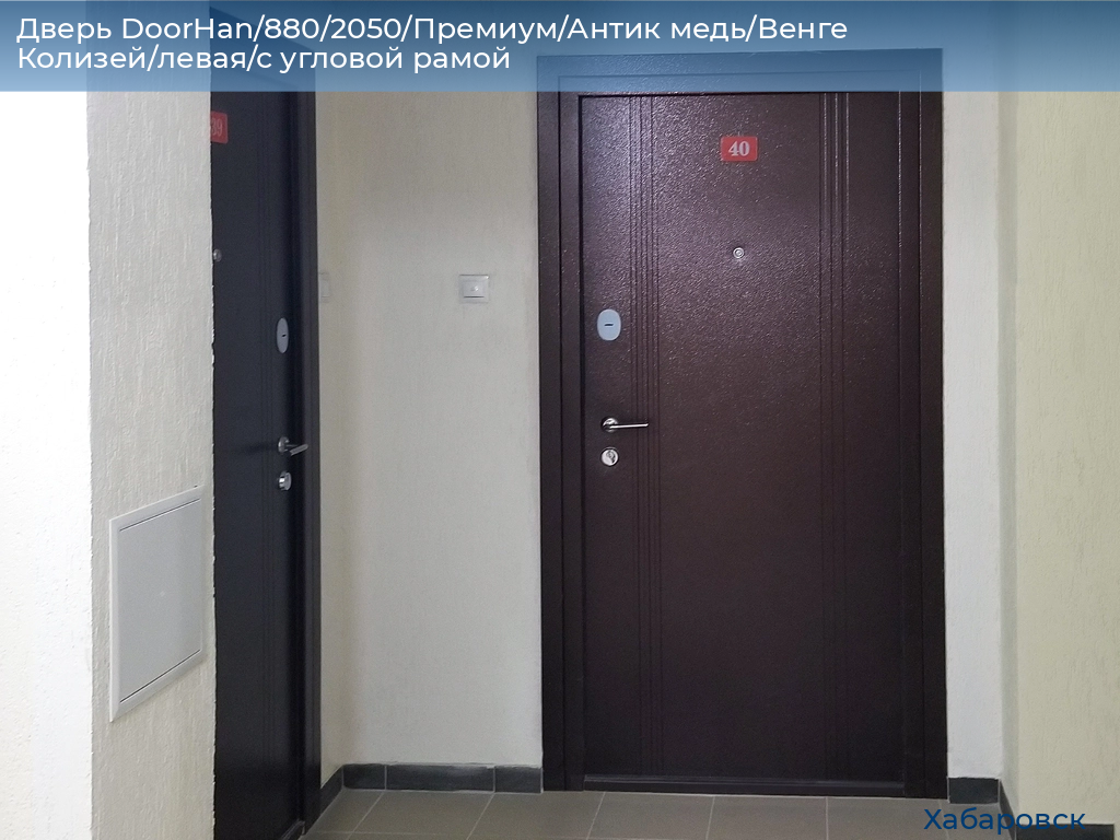 Дверь DoorHan/880/2050/Премиум/Антик медь/Венге Колизей/левая/с угловой рамой, khabarovsk.doorhan.ru