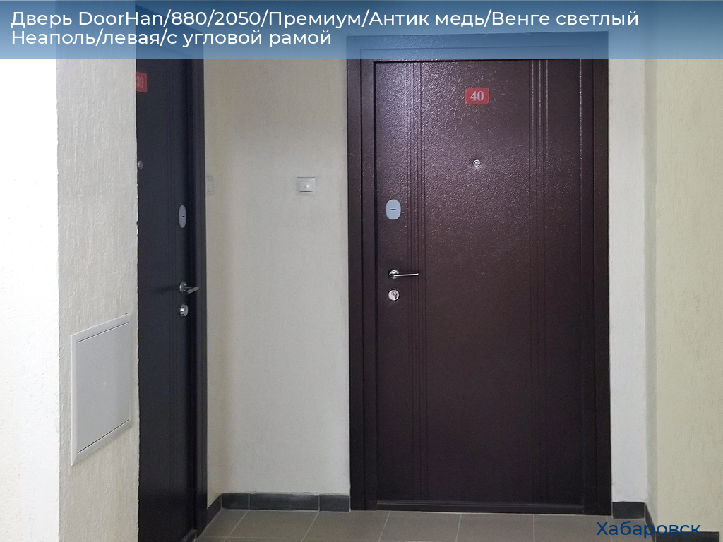 Дверь DoorHan/880/2050/Премиум/Антик медь/Венге светлый Неаполь/левая/с угловой рамой, khabarovsk.doorhan.ru