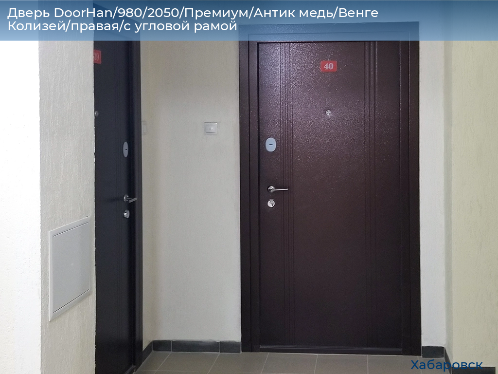 Дверь DoorHan/980/2050/Премиум/Антик медь/Венге Колизей/правая/с угловой рамой, khabarovsk.doorhan.ru