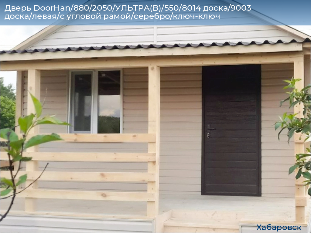 Дверь DoorHan/880/2050/УЛЬТРА(B)/550/8014 доска/9003 доска/левая/с угловой рамой/серебро/ключ-ключ, khabarovsk.doorhan.ru