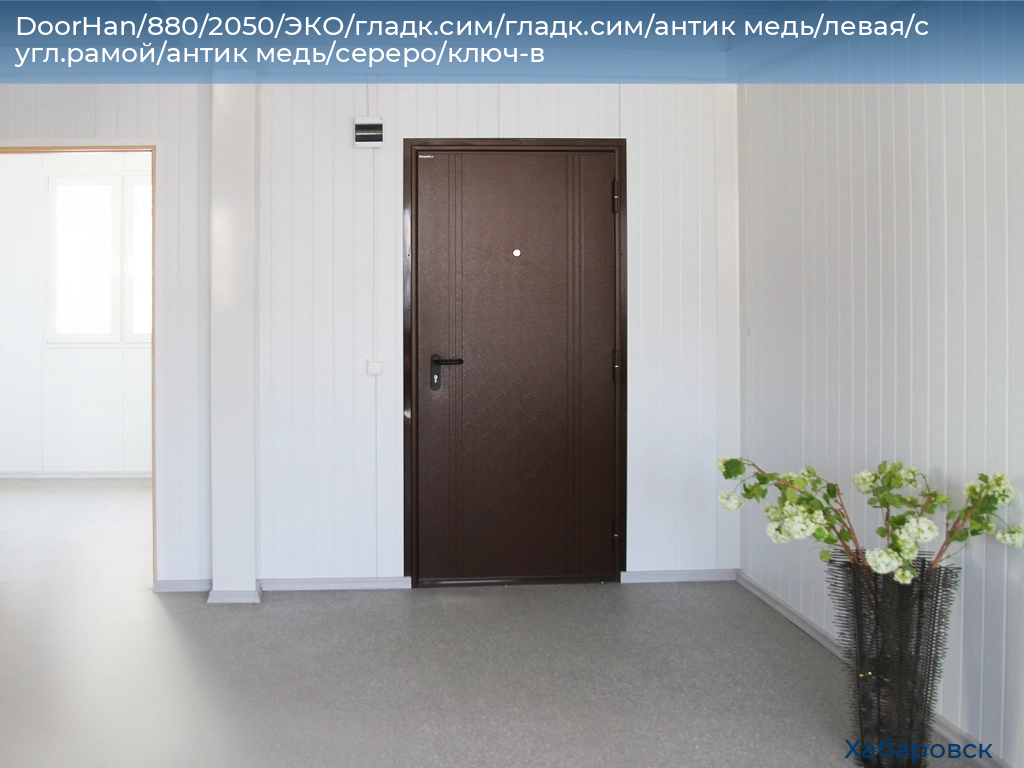 DoorHan/880/2050/ЭКО/гладк.сим/гладк.сим/антик медь/левая/с угл.рамой/антик медь/сереро/ключ-в, khabarovsk.doorhan.ru